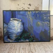 Peinture XL jarre bleue Saunière Audouze