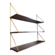 Scandinavian wall-mounted bookcase with floating rosewood shelves, period