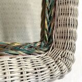 Vintage woven rattan mirror