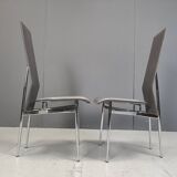 Vintage dining chairs by Giancarlo Vegni for Fasem, set of 8, 1980s