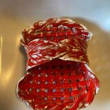 Red woven ceramic basket