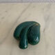 Green ceramic leaf ashtray