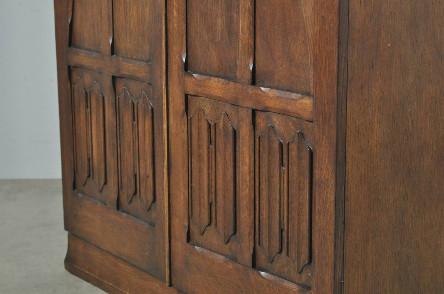 Unique wooden wardrobe and/or hall cupboard in Art Nouveau style, 1930.