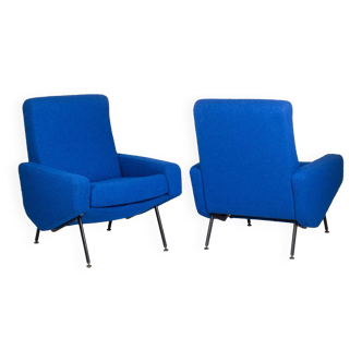 Paul Geoffroy for Airborne, Pair of “Troika” armchairs, 1950s