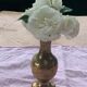 Golden brass vase chiseled vintage floral pattern