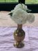 Golden brass vase chiseled vintage floral pattern