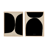 Framed set of two abstract giclee prints, 50x70