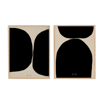 Ensemble encadré de deux impressions giclées abstraites, 50x70