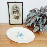 Plat ovale Digoin rose bleue