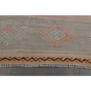 70's Vintage Oushak Handmade Wool Orange Kilim Runner Rug 116x283
