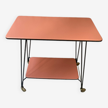 Table d’appoint roulettes  Terracotta 2 niveaux