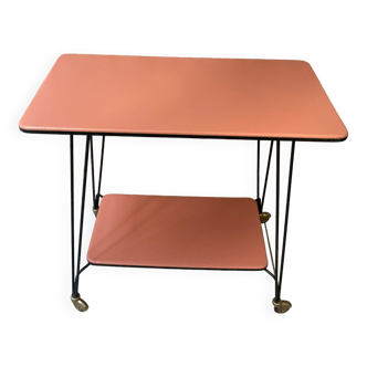 Table d’appoint roulettes  Terracotta 2 niveaux