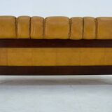 1960s Three-Seat Leather Sofa, Czechoslovakia