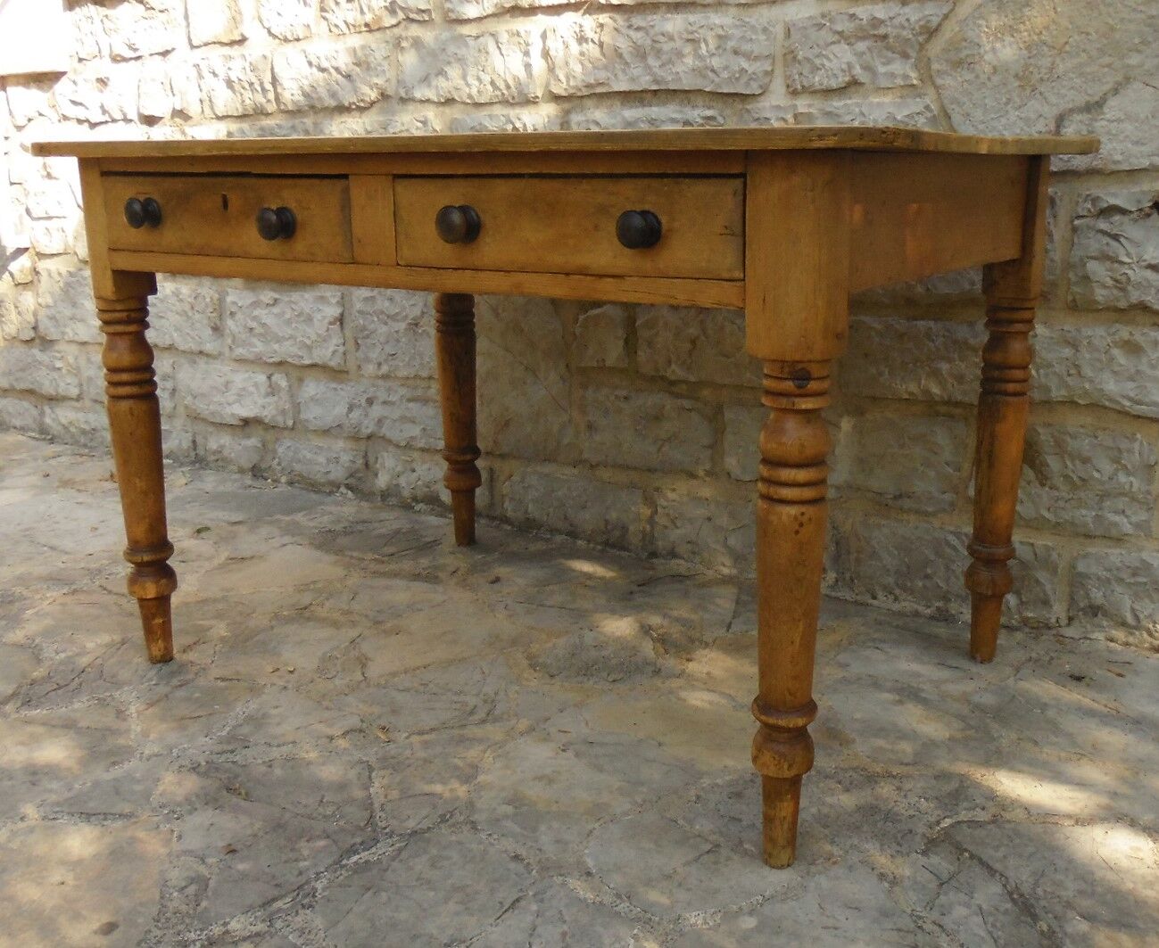 Table en bois 2 tiroirs