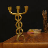 Brutalist bronze chandelier