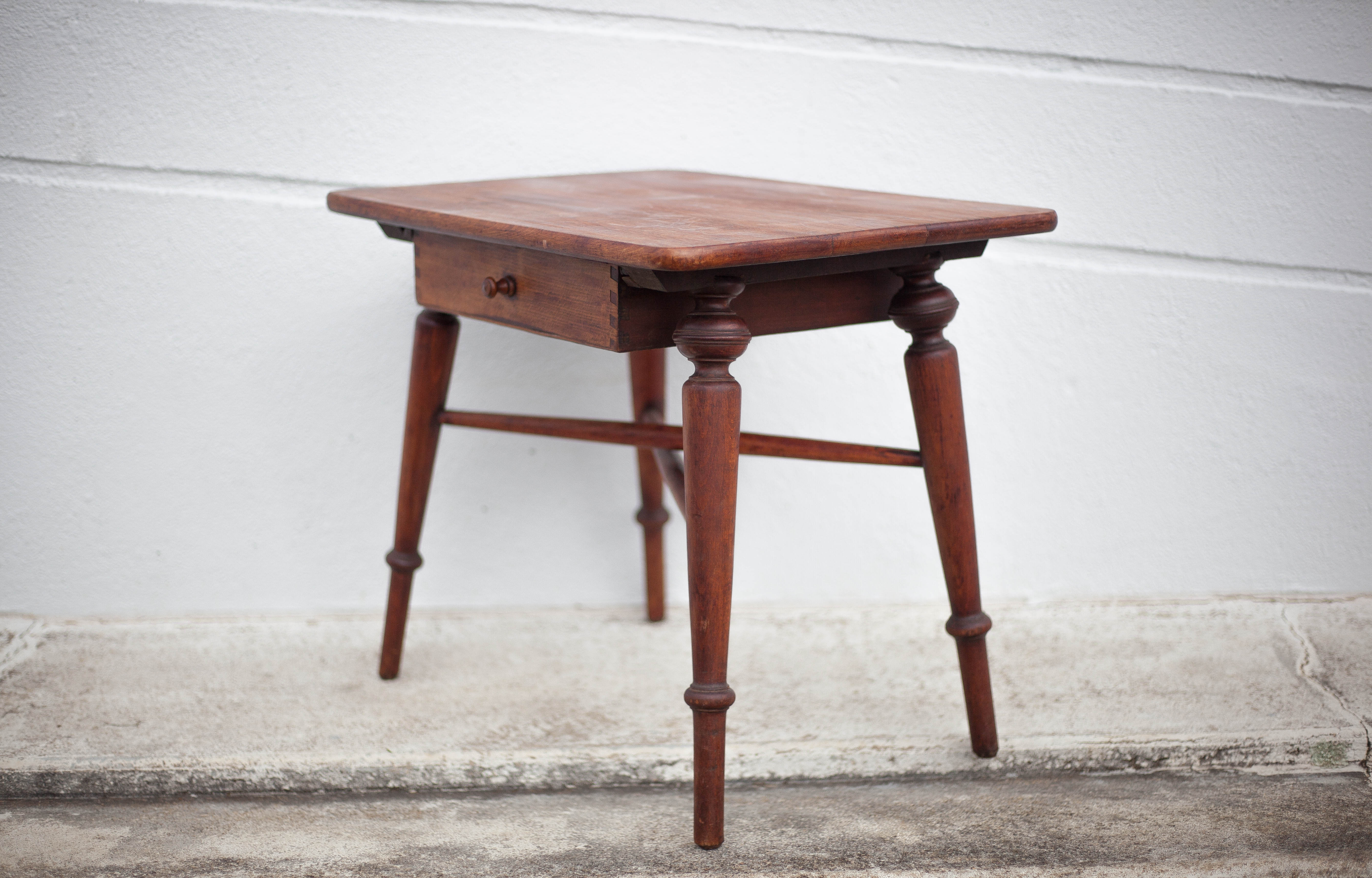 wooden coffee table with drawer, side table, bedside table, vintage end of sofa