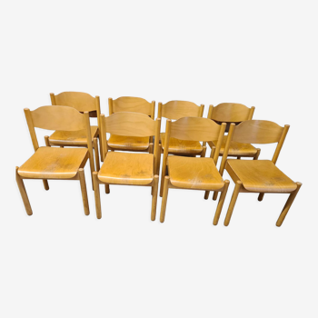 Lot de 8 chaises empilables de Karl Klipper