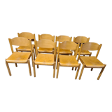 Set of 8 stackable chairs by Karl Klipper
