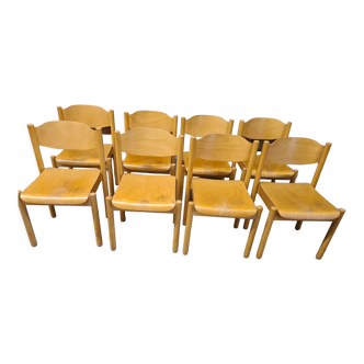 Lot de 8 chaises empilables de Karl Klipper