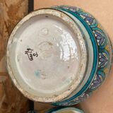 Ancienne Jarre A Beurre Jobbana Maroc Faïence Polychrome XIXÈME Vintage #B083