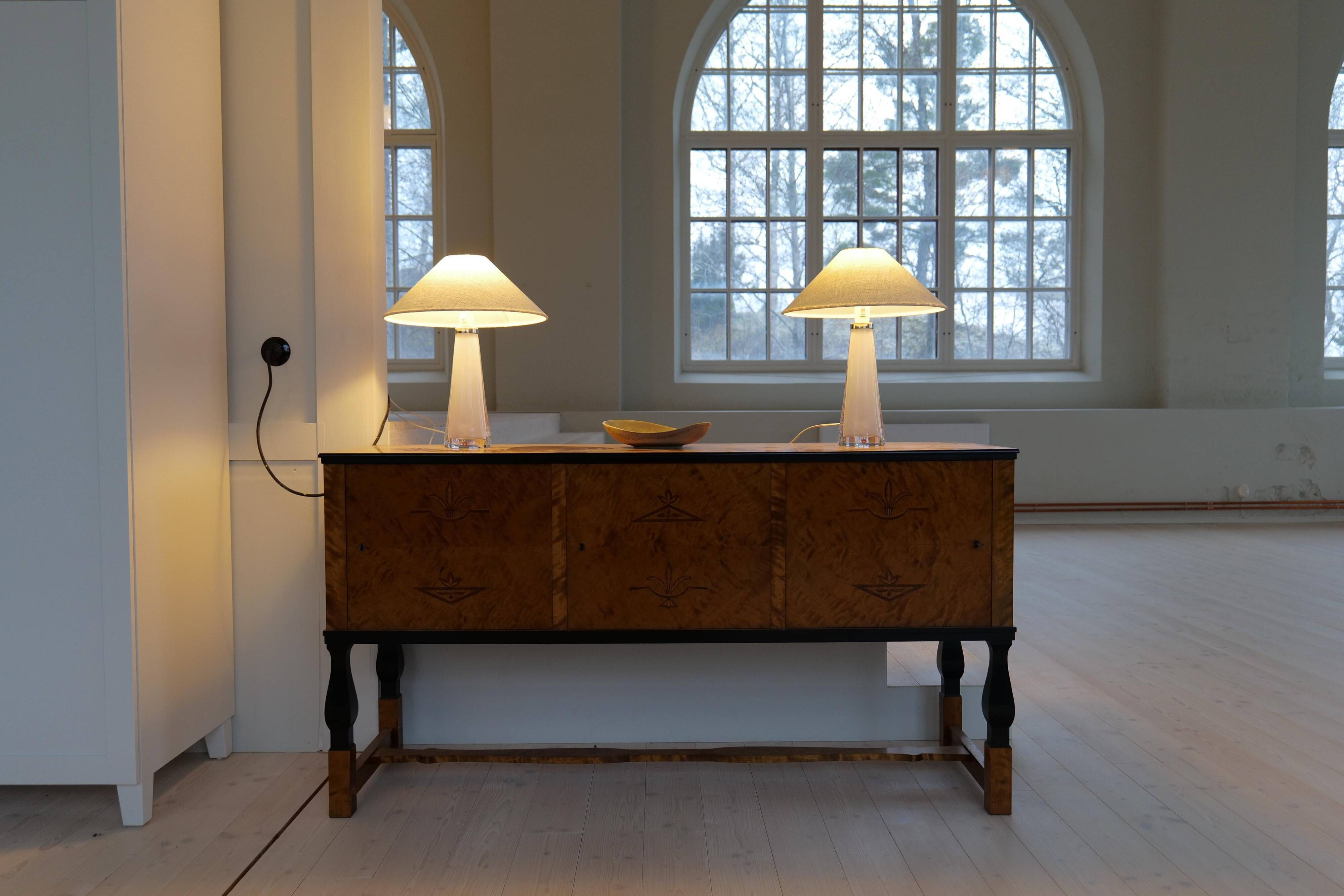 Mid-century table lamps by Carl Fagerlund for Orrefors Sweden RD, 1566