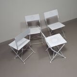 4 x solid metal folding chairs 80s