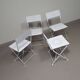 4 x solid metal folding chairs 80s