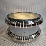 Coffee table chrome and glass with light inside Italy 70s