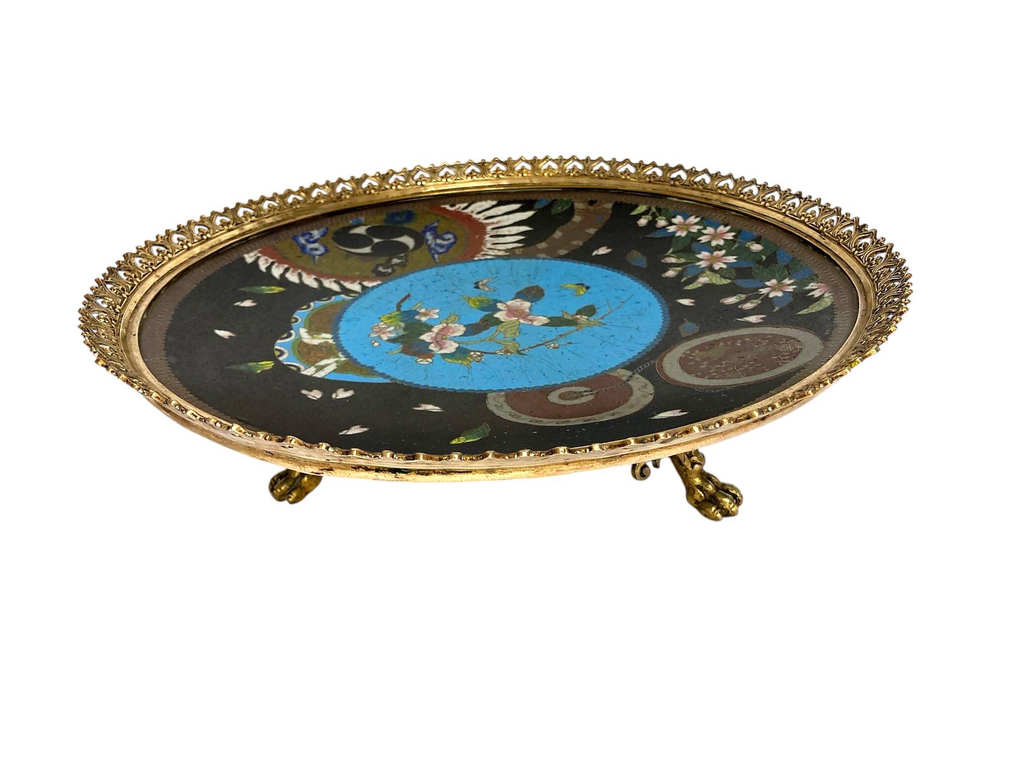 Japan, empty pocket bowl in cloisonné enamel and bronze, Meiji period, late 19th century.