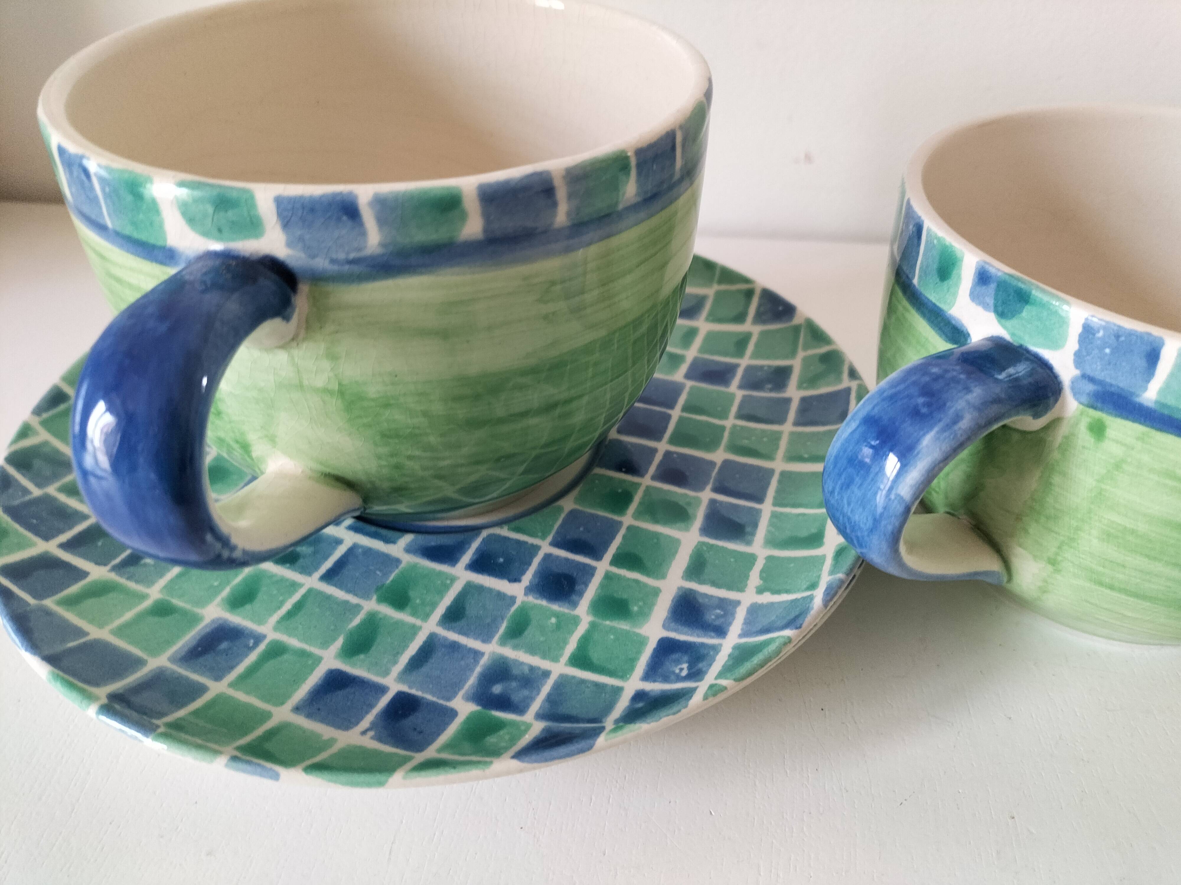 Portuguese tea service hand-painted ceramic