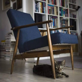 Fauteuil en vernis vintage 300-190 conçu par H. Lis. personnalisation
