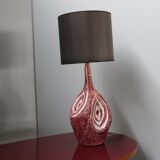 Mid-century bordeaux ceramic office lamps 60s