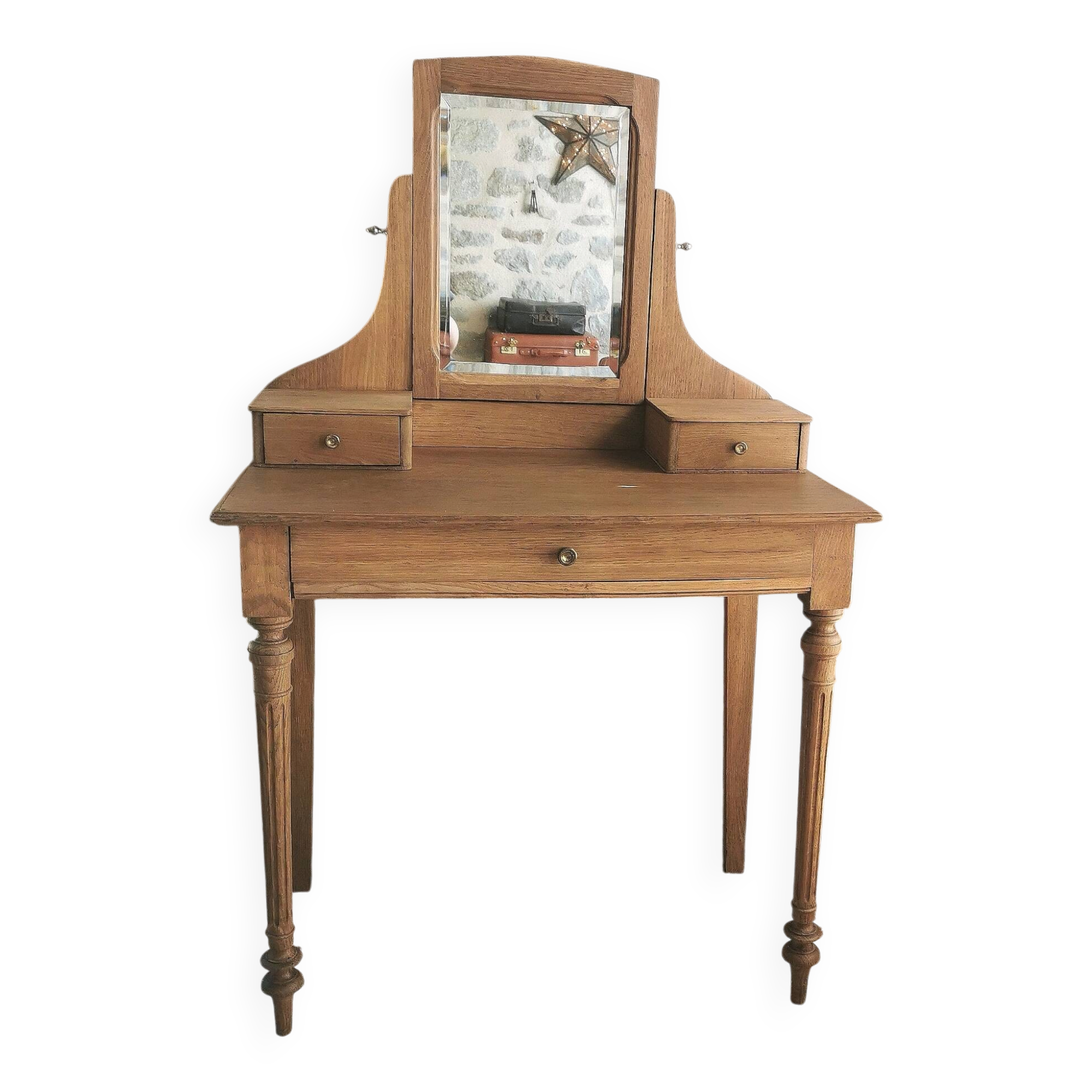 Coiffeuse Vintage en bois, entièrement restaurée