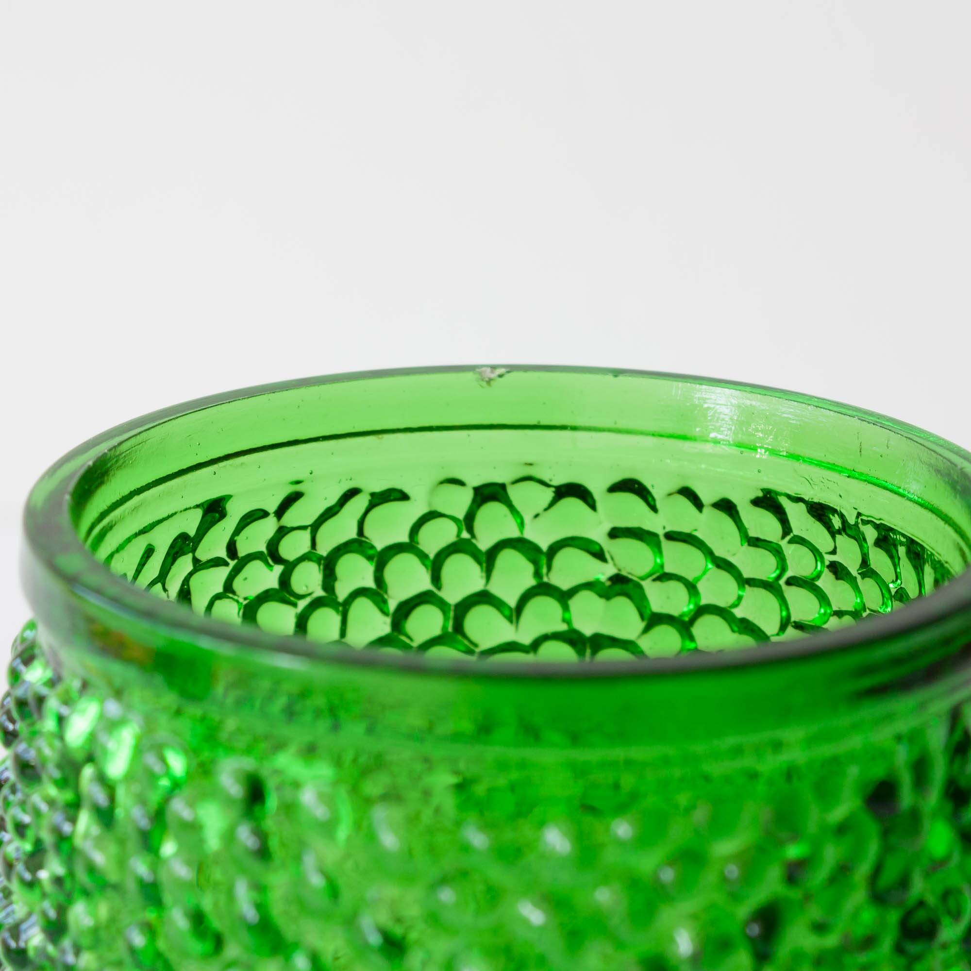 Vintage Green Set of 6 Cocktail bubble glasses, ice bucket and ice clamps