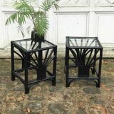 Black rattan sofa end