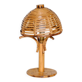 Lampe de Bureau Champignon en Bambou et rotin