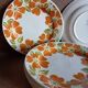 8 Digoin seventies floral dessert plates