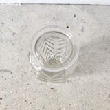 Small transparent molded glass vase