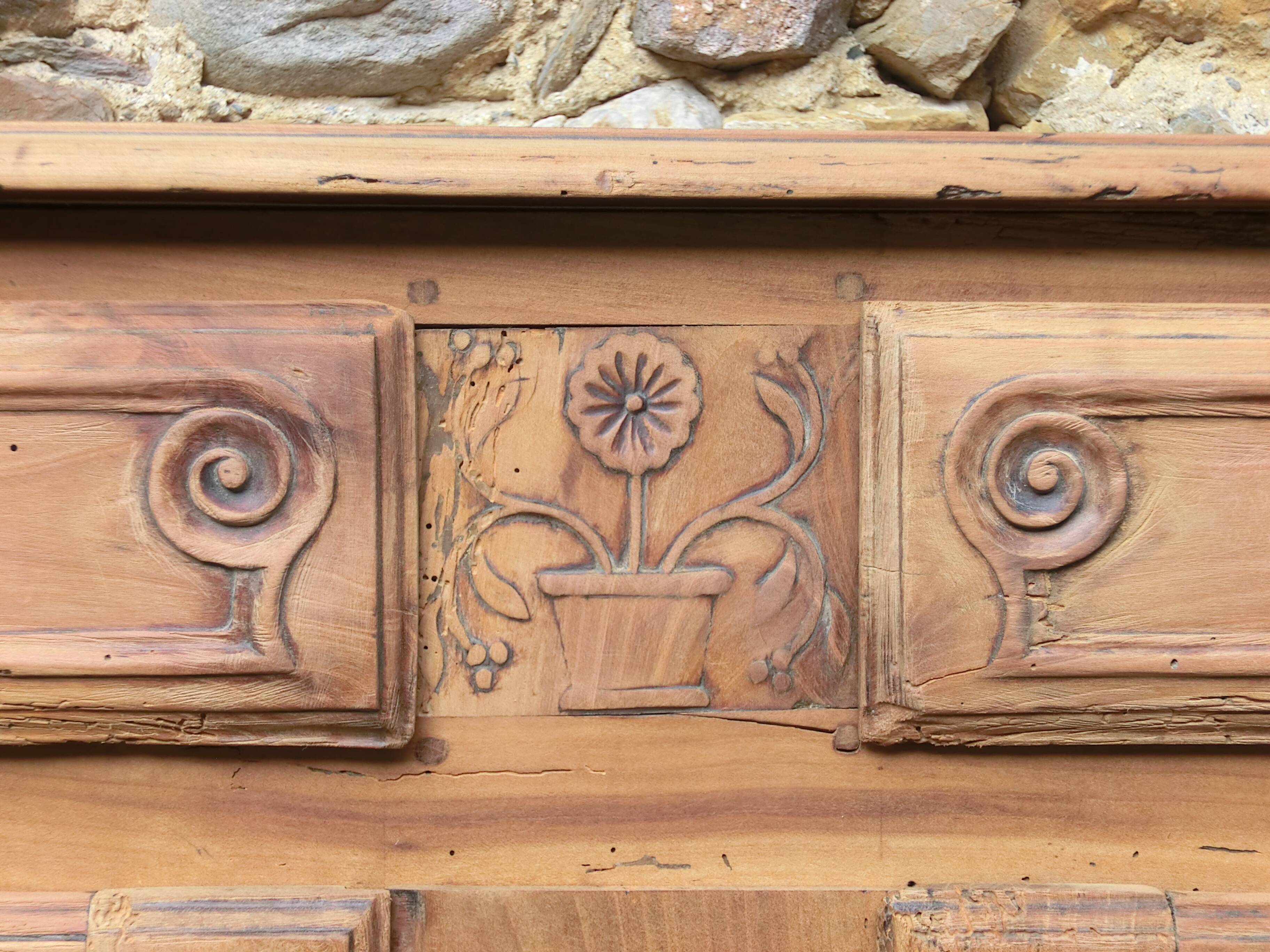Antique solid wood country sideboard - Louis XV style