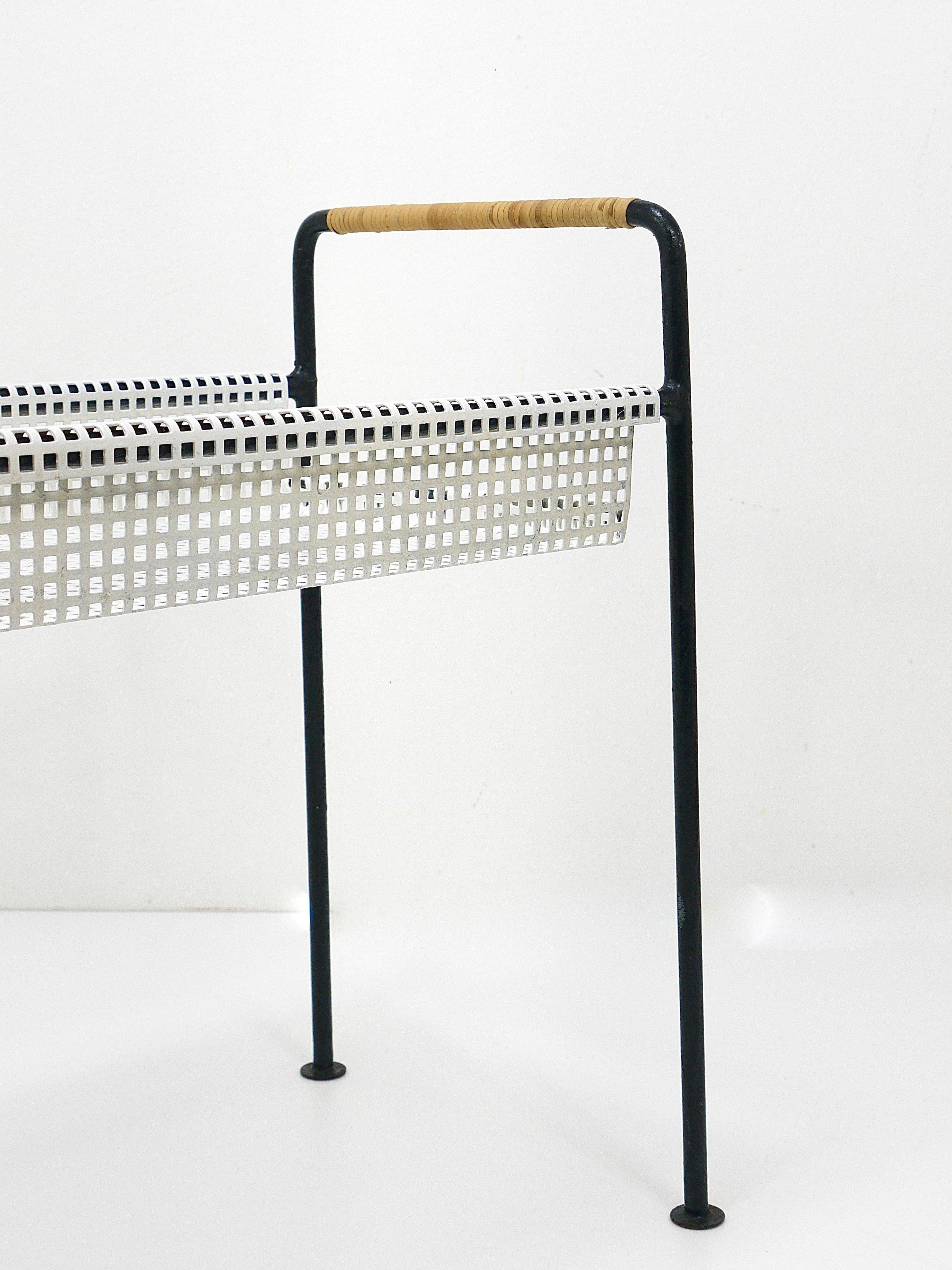 Carl Aubock Jardinière, table ou banc pour plantes, bac à fleurs, fer et osier