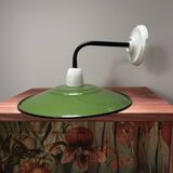 Green enamelled sheet metal wall light