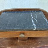 Art deco bedside table, black marble