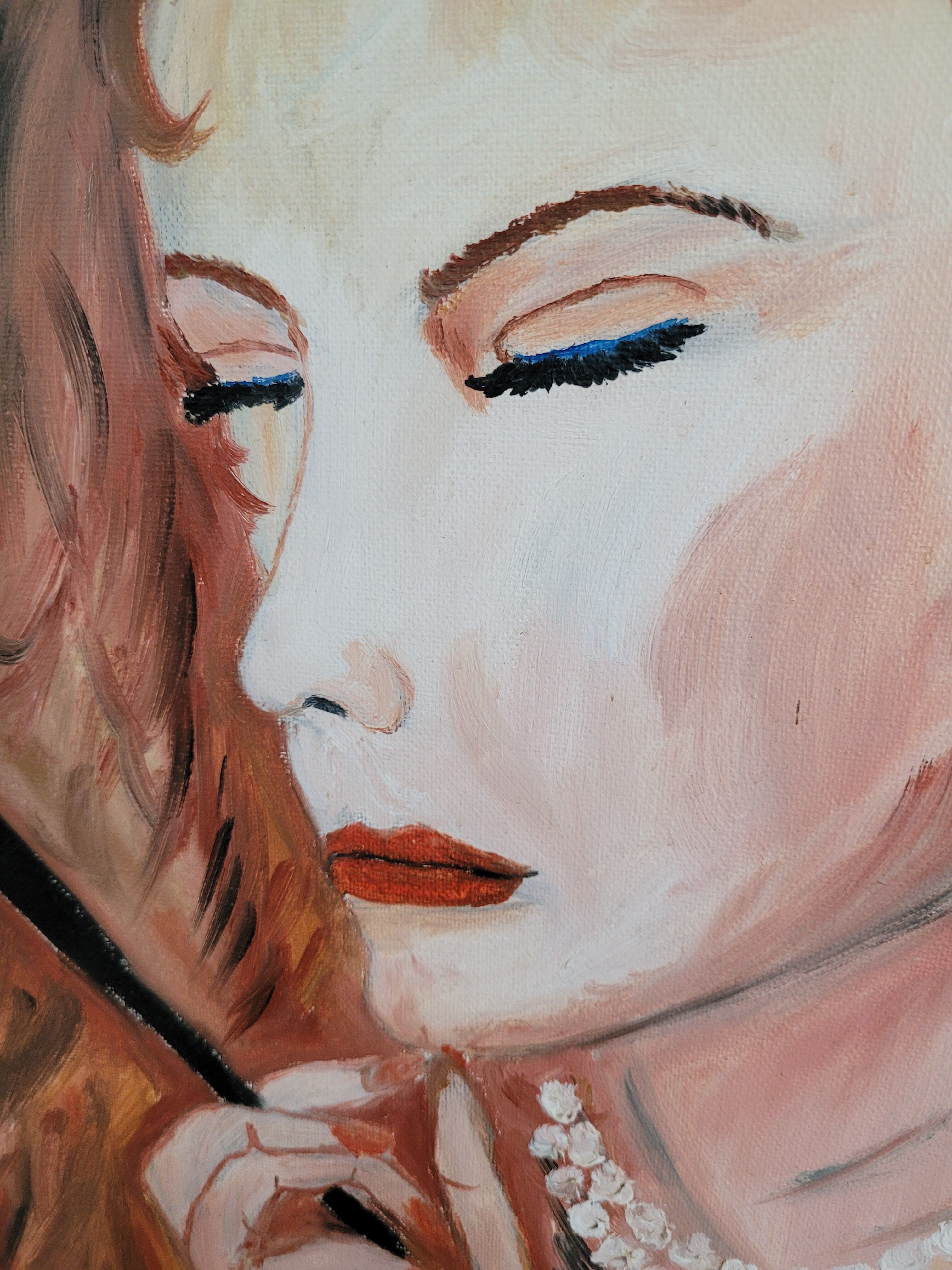 Portrait signed painting on canvas
