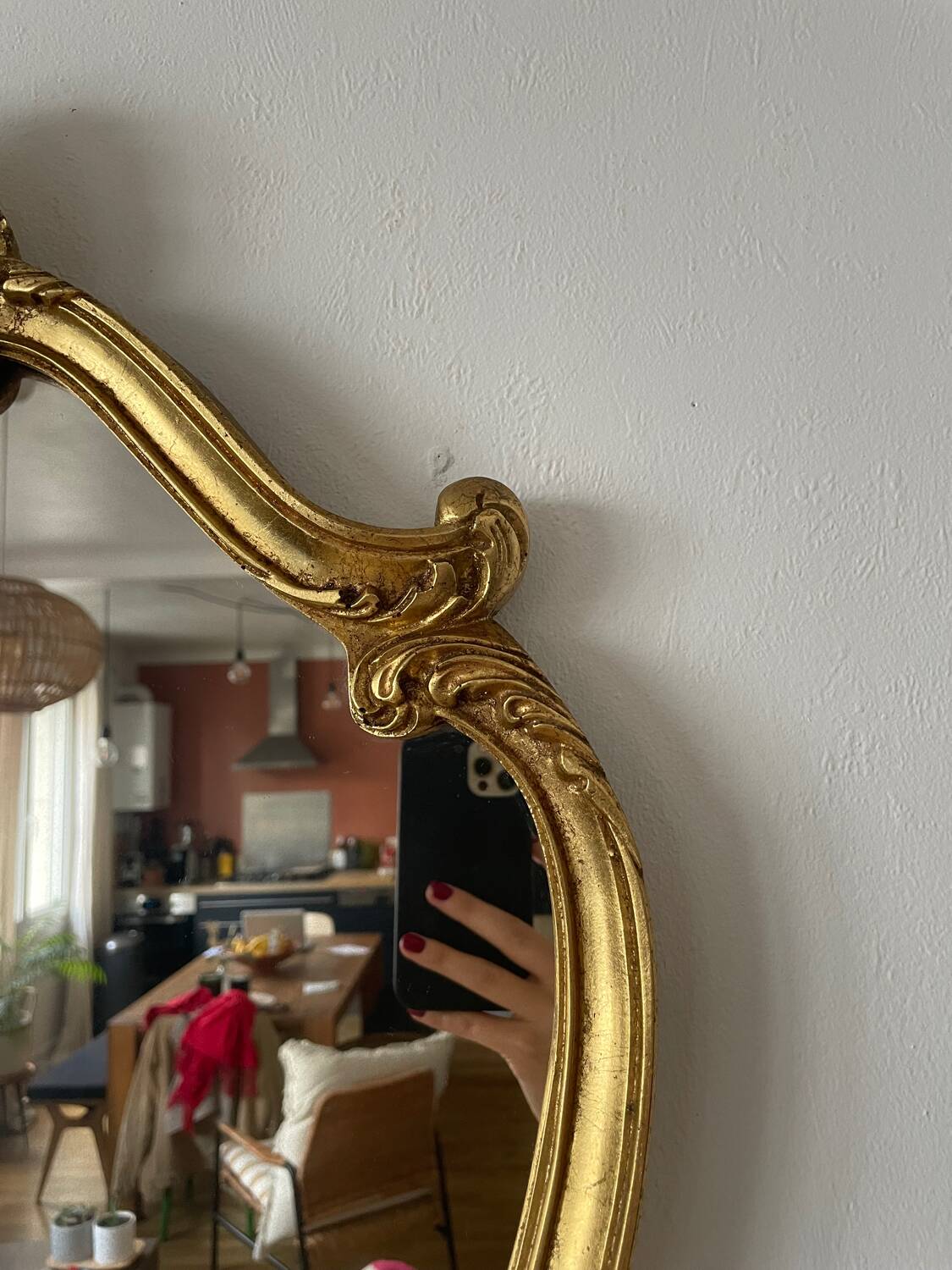 Golden baroque mirror