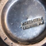 Vallauris Monica Céram coffee set, anthracite black outdoors, green indoors. 9 pieces.