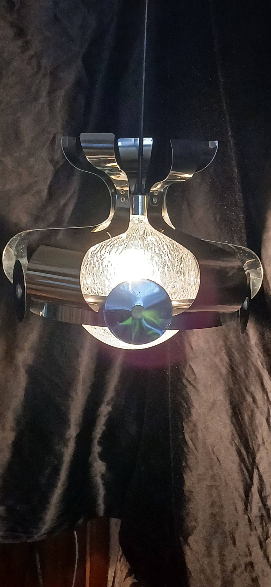 Lustre chrome  italien Space Art 70
