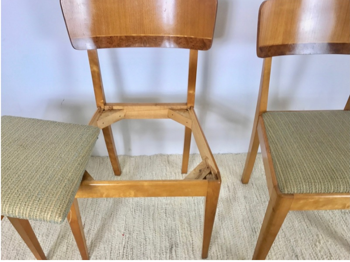 Set of 4 chairs art deco, 1950