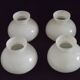 French vintage set of 4 white opaline glass lantern-style replacement shades.