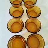 Set of 8 Duralex amber-colored ramekins