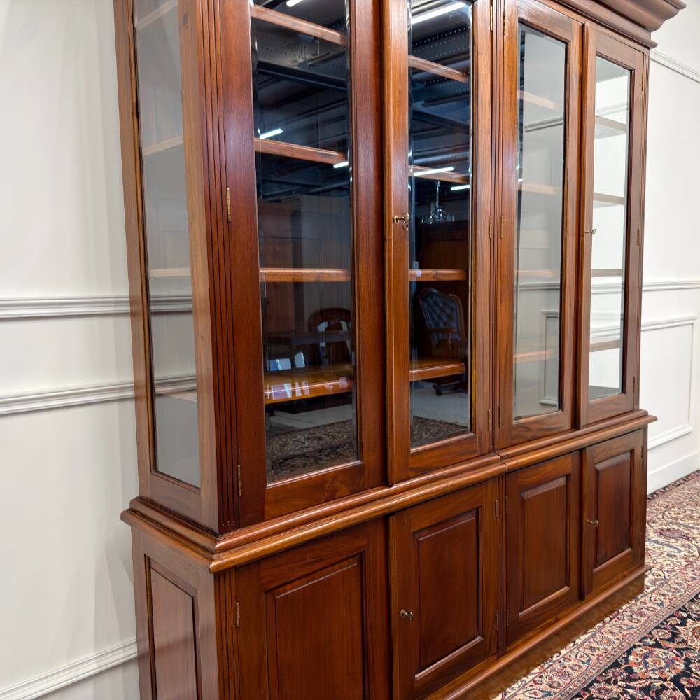 Classic English Bookcase with Glass Doors